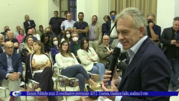 Elezioni Politiche 2022 Il coordinatore provinciale di F I Cosenza Gianluca Gallo analizza il vot